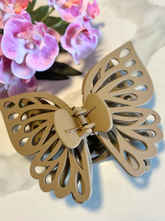 Mocha Butterfly Hair Claw