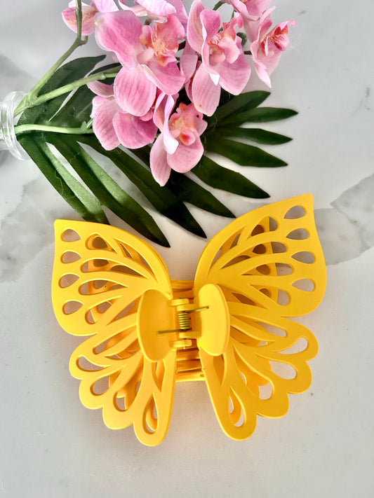 Mustard Yellow Butterfly Hair Claw
